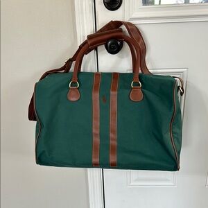 Vintage Polo Ralph Lauren Weekender Leather Green Bag